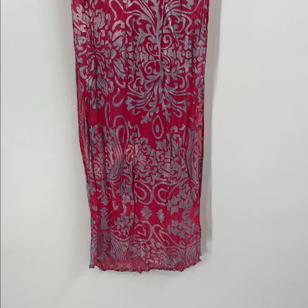 Pink and Silver Filigree Scarf Wrap